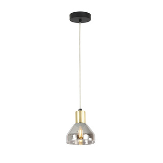 Lampa wisząca Gregory szklana pojedyncza czarno-złota do salonu E14