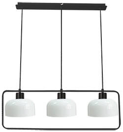Lampa wisząca Zodiac potrójna nad stół metalowa czarna z białymi kloszami E27