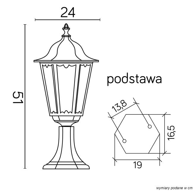 Lampa ogrodowa K 4011/1 detale