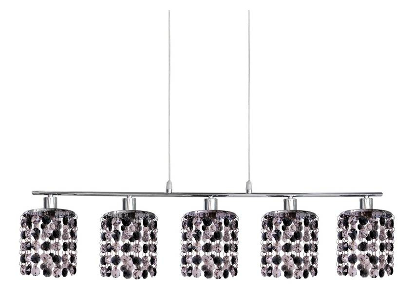 Lampa wisząca Royal z kryształkami chromowana 5-punktowa nad stół do salonu