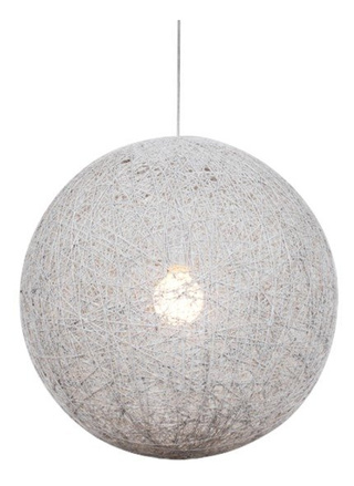 Lampa wisząca Caruba biała kula ze sznurka do salonu 1xE27 Candellux