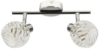 Lampa sufitowa Fox listwa ze szklanymi kloszami 2-punktowa do salonu