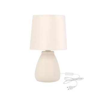 Lampka nocna Lilu ceramiczna z abażurem na stolik nocny do sypialni