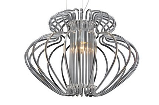 Lampa wisząca Imperia biała z kloszem dekoracyjnym do salonu 1xE27