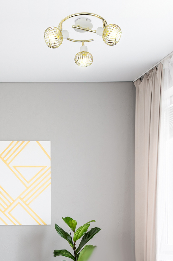 Lampa sufitowa OSLO okrągła ze szklanymi kloszami 3-punktowa regulowana