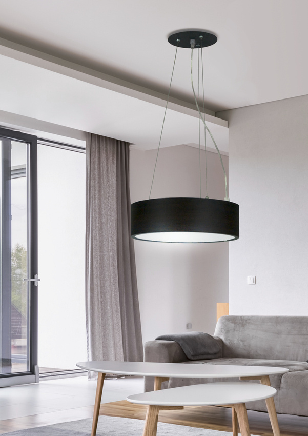 Lampa wisząca z abażurem Zigo LED 16W zimna barwa brązowa do salonu