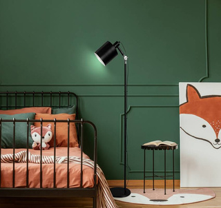 Lampa podłogowa Zana klasyczna do czytania 1-punktowa metalowa