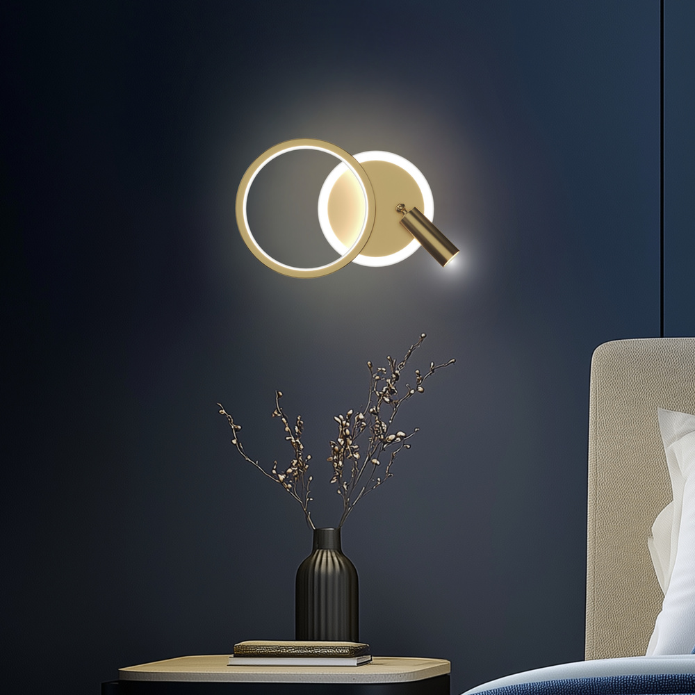 MONET lampa kinkiet koło złoty 18W LED 3000K klosz biały 22-35677 - Candellux