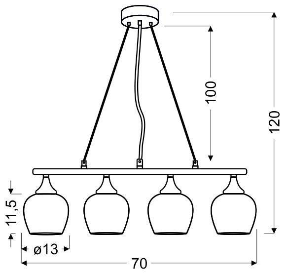 Szczegółowy widok klosza lampy Sirius Candellux