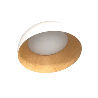 Plafon LED Trento okrągły 35 cm biało-drewniany 18W 4000K