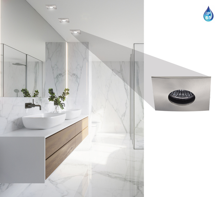 Oprawa Stropowa Candellux 2258935 Sh-13 Ip65 Mr16 w aranżacji łazienkowej