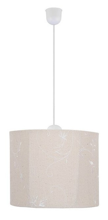Lampa wisząca z abażurem Farm beżowa tkaninowa 25 cm skandynawska