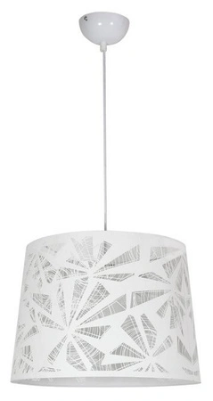 Lampa wisząca z abażurem Orlando biała pojedyncza E27 do salonu