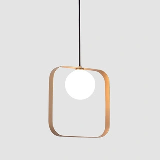 Lampa wisząca Tula Ledea złota kwadratowa kula do salonu 1 punkt światła