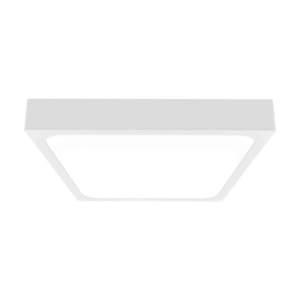 18W Plafon LED z mikrofalowym czujnikiem ruchu / Średnica: 225mm / Barwa:4000K / Klosz: Kwadratowy mleczny biała ramka / IP44