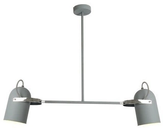 Lampa wisząca Gray szara metalowa podwójna nad stół do jadalni E27