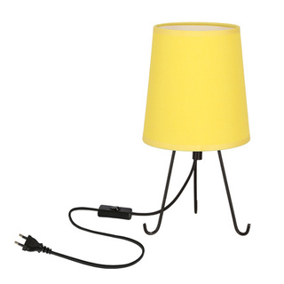 Lampka nocna Smally czarna z abażurem żółtym metalowa E14