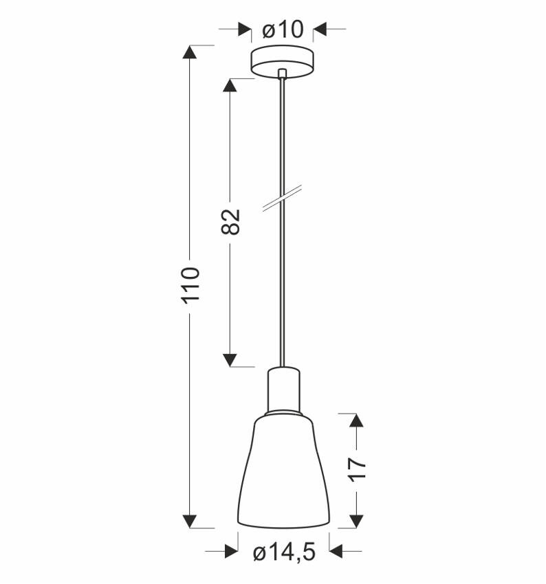 Lampa wisząca Udin szklana z kloszem szarym pojedyncza do jadalni GU10