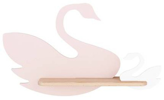 Kinkiet Swan do pokoju dziecięcego łabędź z półką LED zintegrowany 5W