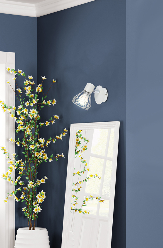 Lampa ścienna kinkiet 1X40W E14 biały abażur chrom VERVE 91-61331 detale