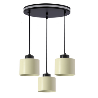 OLIVCA lampa wisząca czarny 3x40W E27 klosz oliwkowy