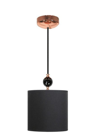 Lampa wisząca z abażurem Melba czarna miedziana do salonu