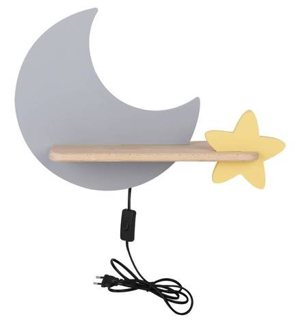 Lampa Kinkiet półeczka 5W LED IQ KIDS szary+złoty Moon Candellux 21-75727