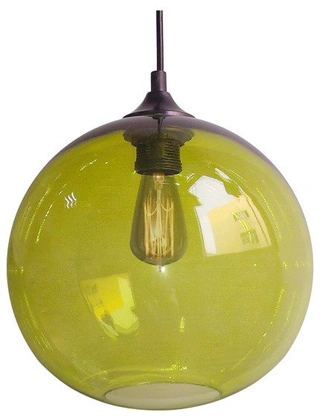 Lampa wisząca Edison szklana kula zielona do jadalni 1xE27 z żarówką