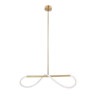 Lampa wisząca Supreme LED podłużna złota 80 cm do jadalni nad stół