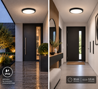 Plafon BODRUM okrągły OY-01 30cm 24W CCT IP44 czarny