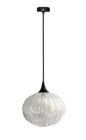 Lampa wisząca Exeter Ledea szklana kula do kuchni czarna bezbarwna 1xE27