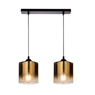 Lampa wisząca Serena szklana podwójna nad stół czarno złota E27