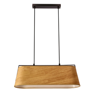 Lampa wisząca z abażurem Milbury czarna z żółtym abażurem podwójna E27