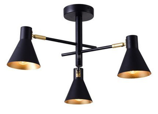 Lampa sufitowa Less regulowana 3-punktowa do salonu metalowa