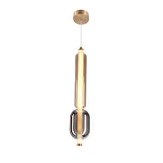 Lampa wisząca Kelly szklana tuba do salonu złota LED 8W 2700K 1 punkt światła