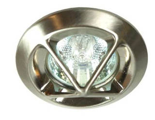 Oczko sufitowe okrągłe stałe nikiel szczotkowany MR16