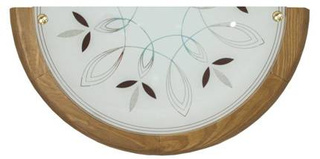 Plafon Rustica półokrągły ścienny drewniany dąb 30 cm biały IP20 E27