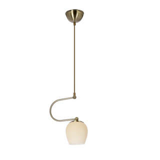 Lampa wisząca Serano szklana kula kremowy klosz pojedyncza do jadalni E27