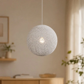 Lampa wisząca Caruba kula 30 cm biała pojedyncza do salonu 1xE27
