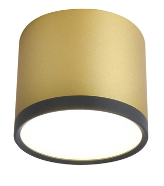 Lampa sufitowa tuba LED natynkowa złoto‑czarna zintegrowany LED 9W