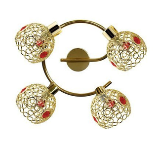 Lampa sufitowa Aron spirala 4-punktowa do salonu metalowa