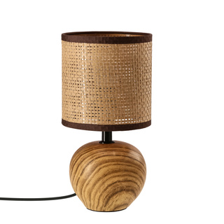 Lampka nocna Sevil ceramiczna z abażurem brązowa na stolik nocny