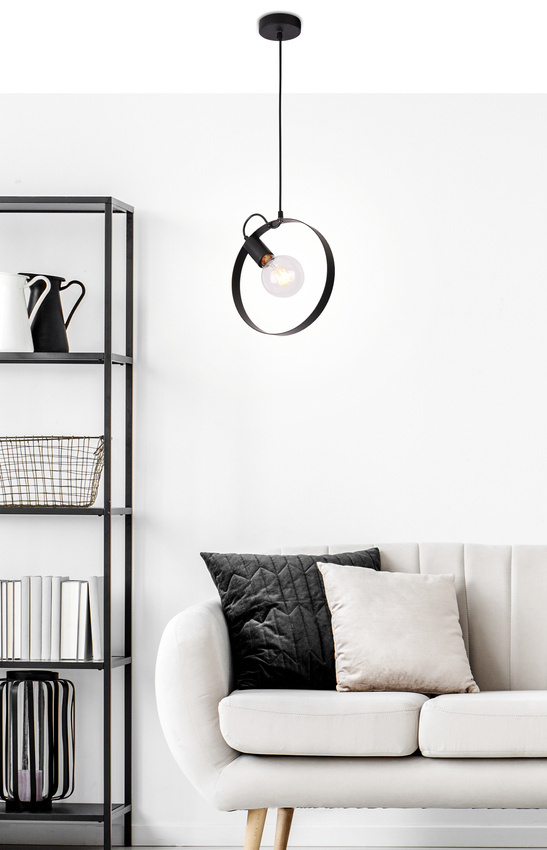 Lampa wisząca Nexo czarna metalowa pojedyncza do salonu E27