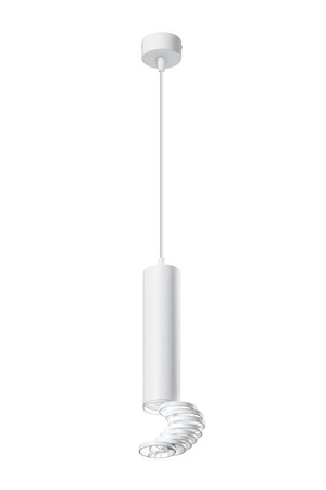 Lampa wisząca tuba biała z regulowanymi pierścieniami