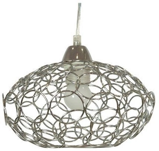 Lampa wisząca Pinia metalowa pojedyncza srebrna do salonu E27