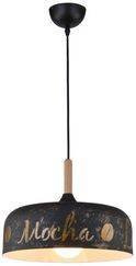 Lampa wisząca Mocha czarno-złota z metalowym kloszem do kuchni 1xE27
