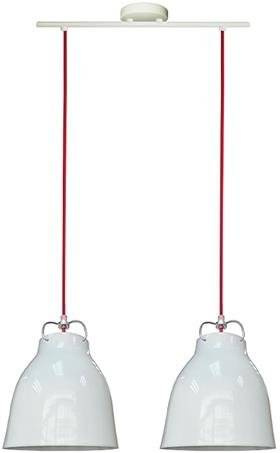 Lampa wisząca Pensilvania podwójna metalowa biała do kuchni nad stół E27