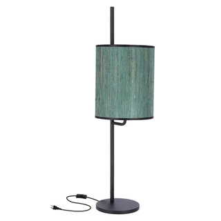 Lampka nocna Bendi metalowa z abażurem zielonym czarna podstawka