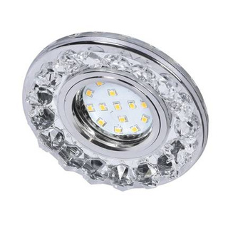 Oprawa Stropowa Okrągła Kryształ Chrom na żarówkę Gu10 + Led obramówka Candellux Sk-94 2273617