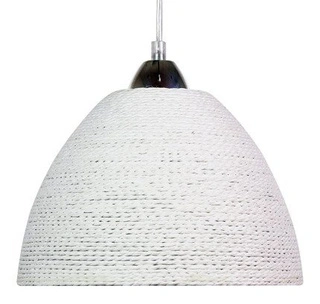Lampa wisząca Braid biała sznurkowa do salonu pojedyncza E27